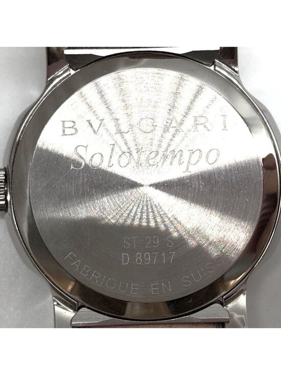 Bvlgari Solo Tempo St29 S Quartz Date Pink Dial Leather Watch Stuck main image 6